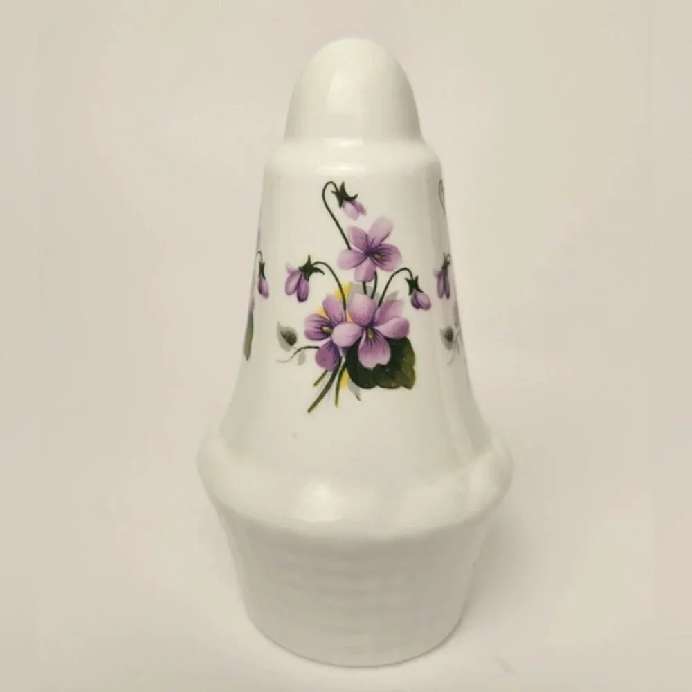 Vintage Sanford Fine Bone China Violet Salt and Pepper Shakers England